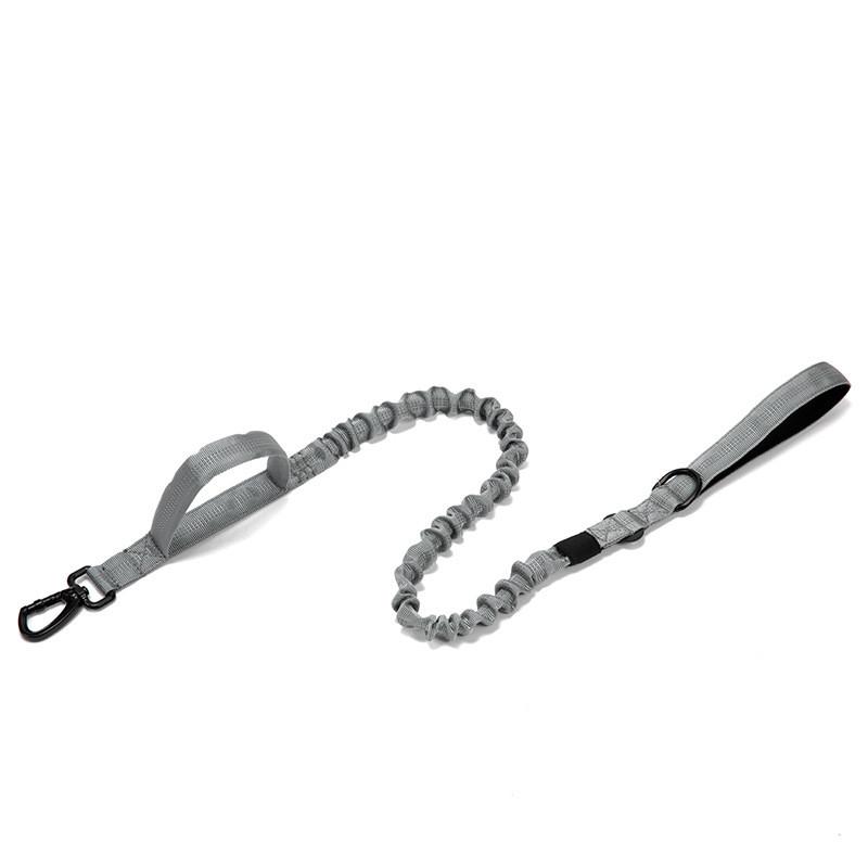 Waterproof Nylon Pet Leash With Elastic Stretch And Double Handles For Outdoor Adventure