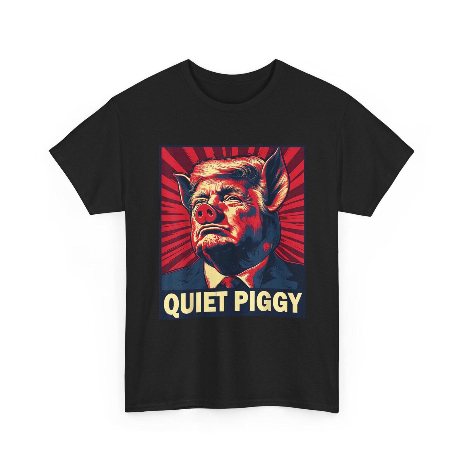 Quiet Piggy Funny Quiet Piggy Retro Vintage T-Shirt L