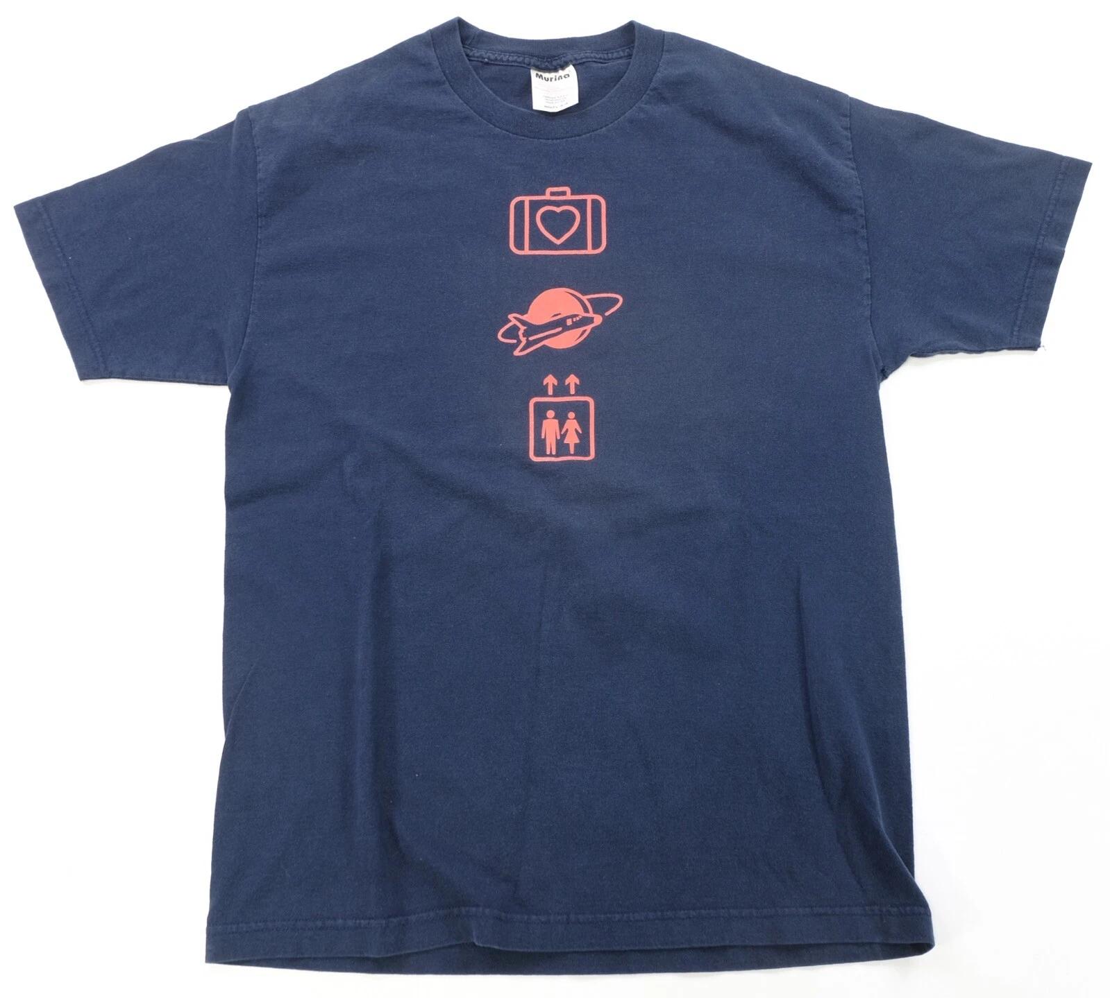 Rare Vintage MURINA U2 Elevation Tour 2001 T Shirt 2000s Bono Rock Band Blue L 2XL