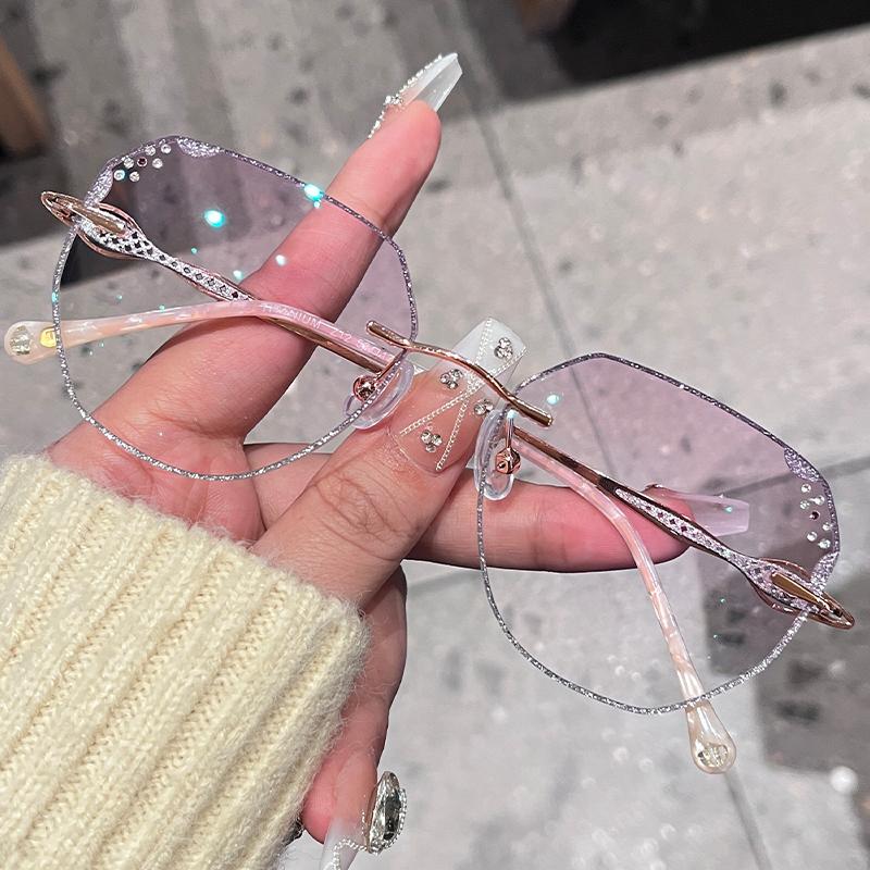 Bai Fen Bai Electronic 3C Women's Alicia Luxury Rimless Glasses Optical Prescription Frames