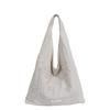 Korean Style Embroidered Floral Fabric Shoulder Bag - Large Capacity for Women
