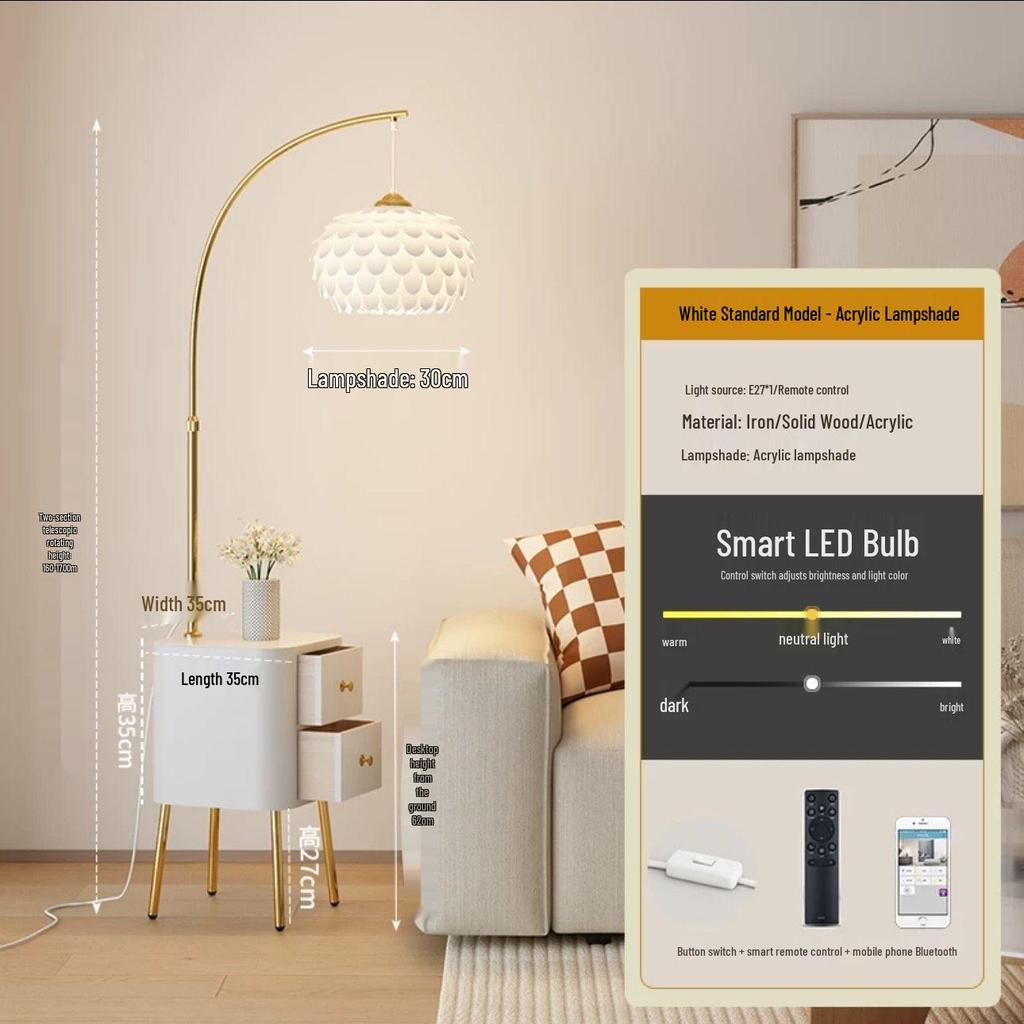 Modern Cream Floor Lamp: Versatile Style for Bedroom, Living Room, and Bedside