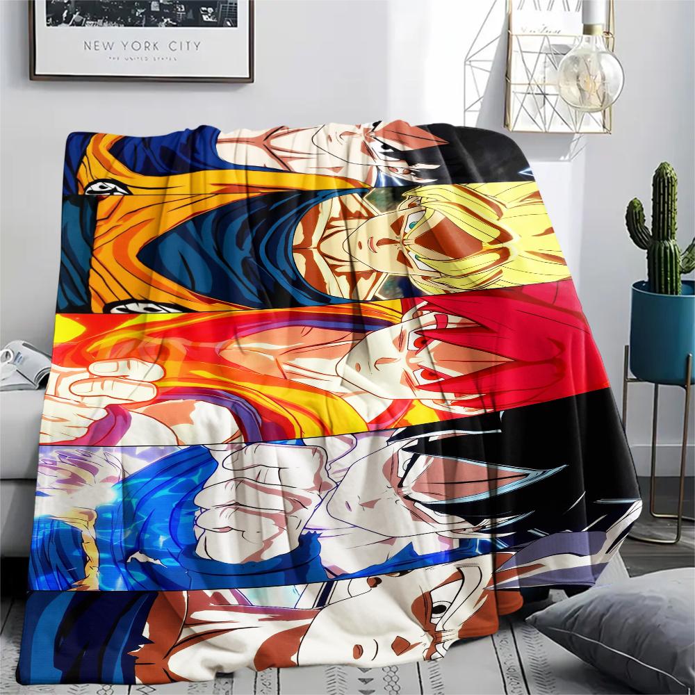 Son Goku Theme Illustration Blanket, Warm Throw for Living Room, Great Gift for Goku Collectors.chl