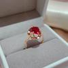 Kinel Red Cubic Elegant Rose Gold Rings Women's Wedding Jewelry