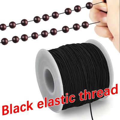 1ks Černá elastická šňůra 0,8 mm silná a 1968,5 palce dlouhá, Vysoce pružná odolná šňůra pro výrobu šperků, náramků, řemeslné práce a DIY výrobu náramků