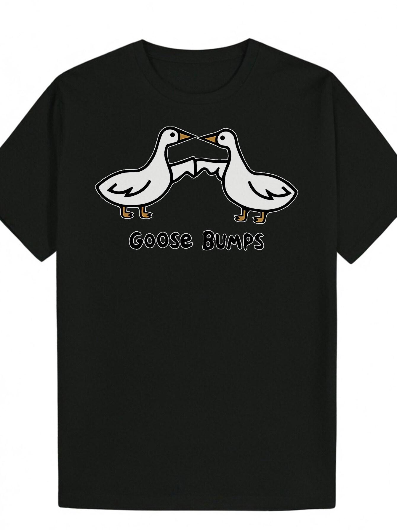 Goose Bumps Graphic T-shirt - Playful Goose Design M