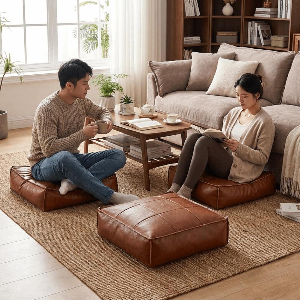 Tappetino da seduta Tatami quadrato Copriseduta impermeabile Panca gambe con contenitore multifunzionale Divano