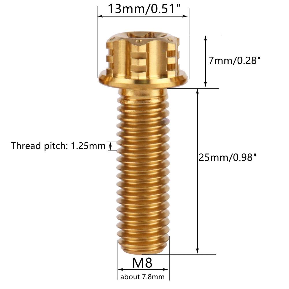 Decorative Screws GR5 Titanium Alloy Titanium Alloy Screws M8 20/25/30mm Fancy Screws Fancy Flange Screws