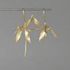 PANJBJ 925 Silver Bow Knot Earring for Women Texture Tassels Sweet Romantic Korean Jewelry Gift