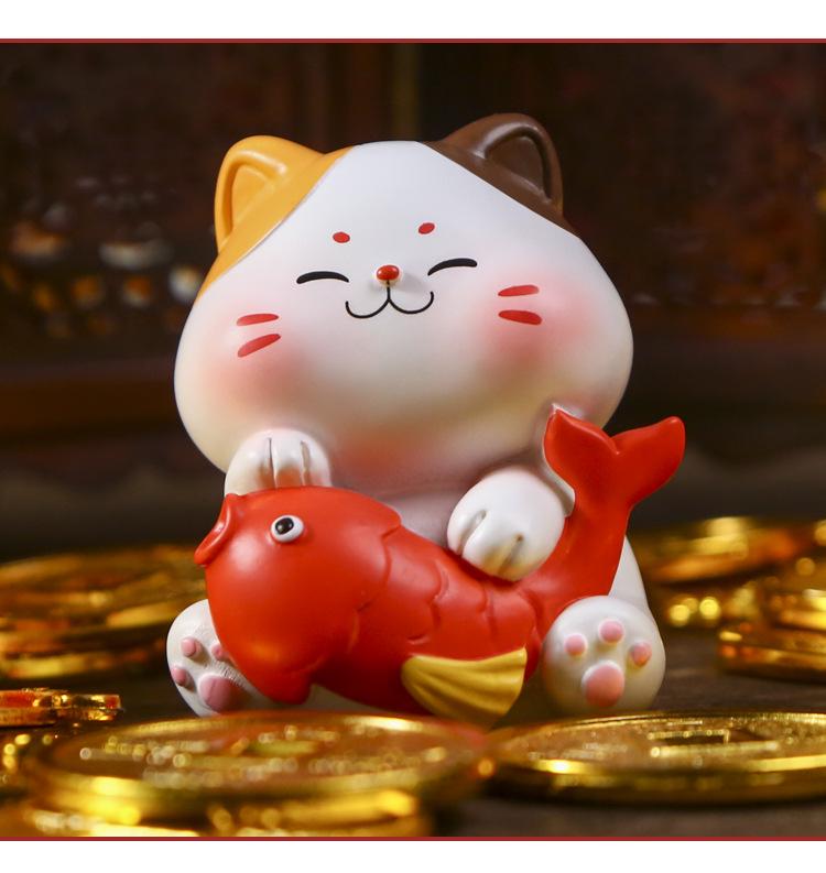 Blessings Beckoning Cat Blind Box: Wealth & Treasure Design Desktop Ornament Gift