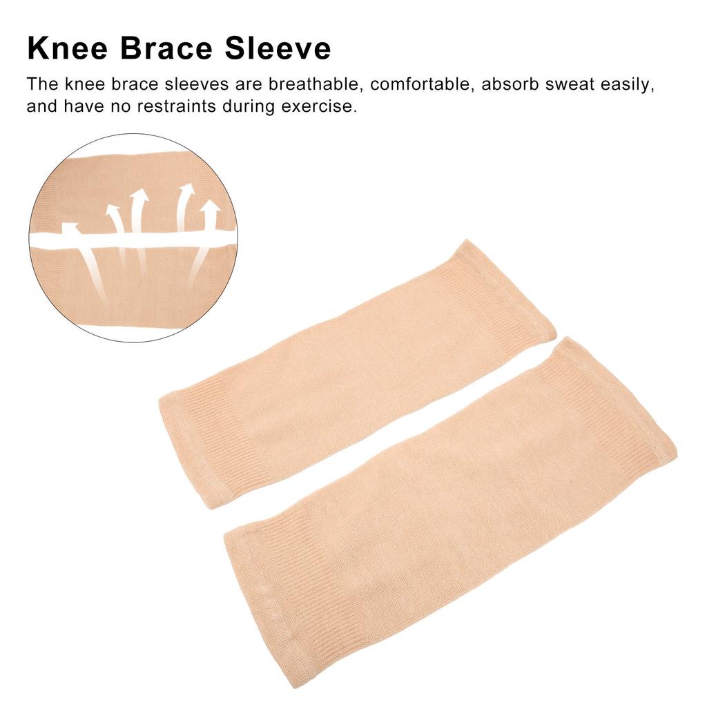 2 Stück Kniebandagen, atmungsaktiv, bequem, dünn, dehnbar, weich, hautfarben, Knieschutz