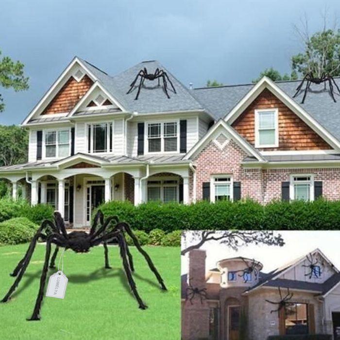 Décoration d'Halloween - AIMOONSA - 150 cm - Yeux rouges - Jambes cintrables - Peluche noire