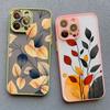 Vintage Flower Leaves Phone Case For iPhone 16 15 14 Pro Max Plus 13 12 11 Mini Pro Max X XR XS 8 7 Plus SE2 Shockproof Shells