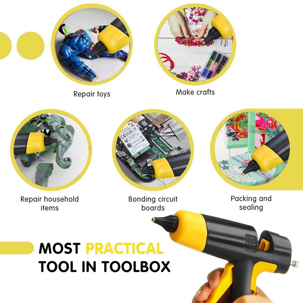 1180W Hot Melt Cordless Glue Gun with switch 11mm Stick Home DIY Repair Tool
