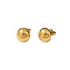Elegant 18K Gold-Plated Stainless Steel Semi-Circular French Flower Earrings