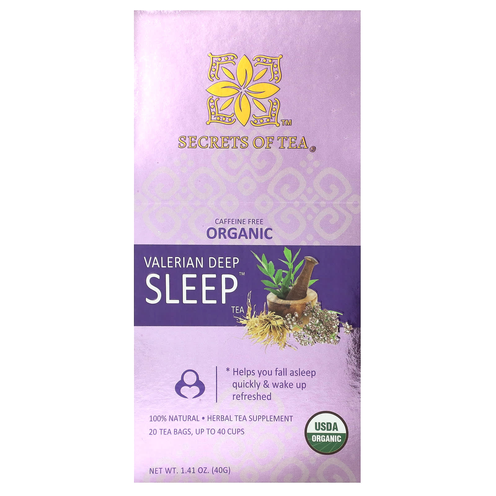 

Organic Valerian Deep Sleep Tea, Caffeine Free, 20 Tea Bags, 40G (1.41Oz)