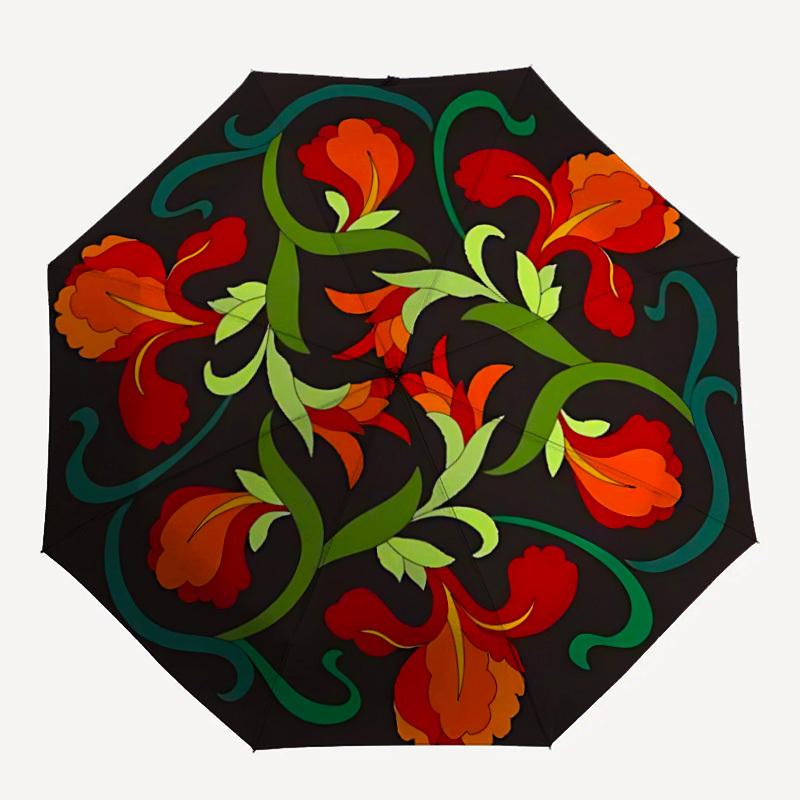 

1pc Floral Mandalan Automatic Folding Umbrella, Portable & Foldable Design with 8 Ribs, Casual Outdoor Accessory yy250729071