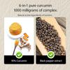 Curcumin Capsules 1000mg 6-in-1 Formula Contains 95% Curcumin+Propolis+Ginger+Black Pepper to Protect Immune Joints and Digestive Health 120 Capsules