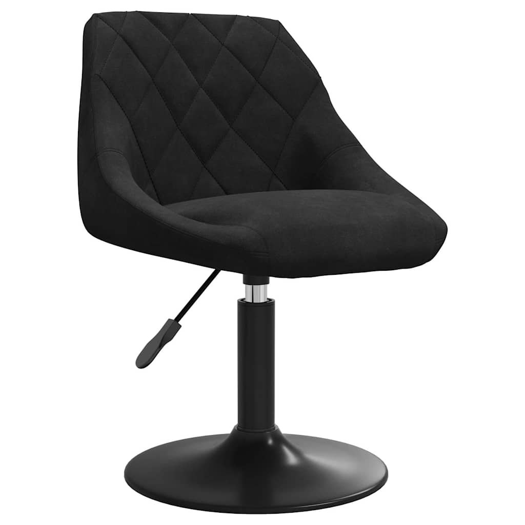 Dining Room Chairs 6 Pcs Swivel Black Velvet