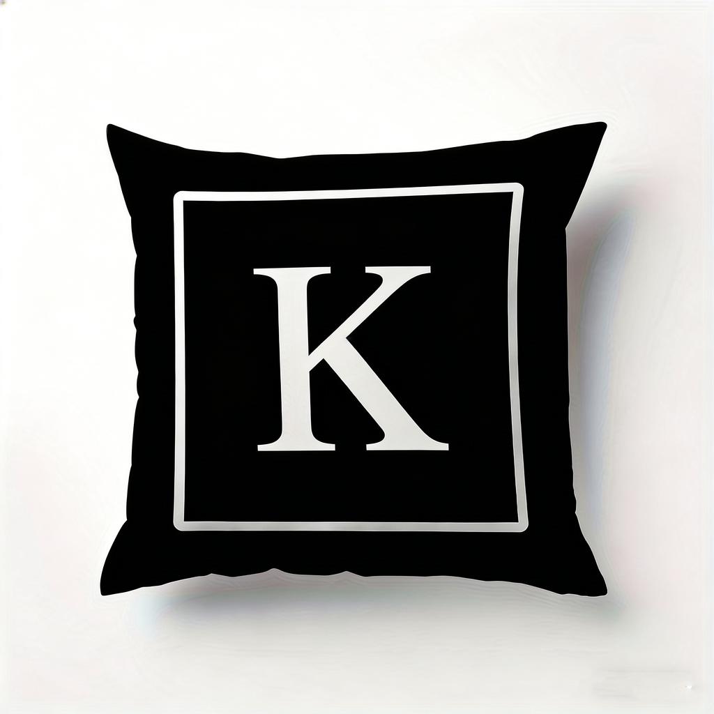 Minimalist Letter Pillow Cover Single Alphabet Print Cushion Case Personalized Initial Decor Pillow for Home Dorm