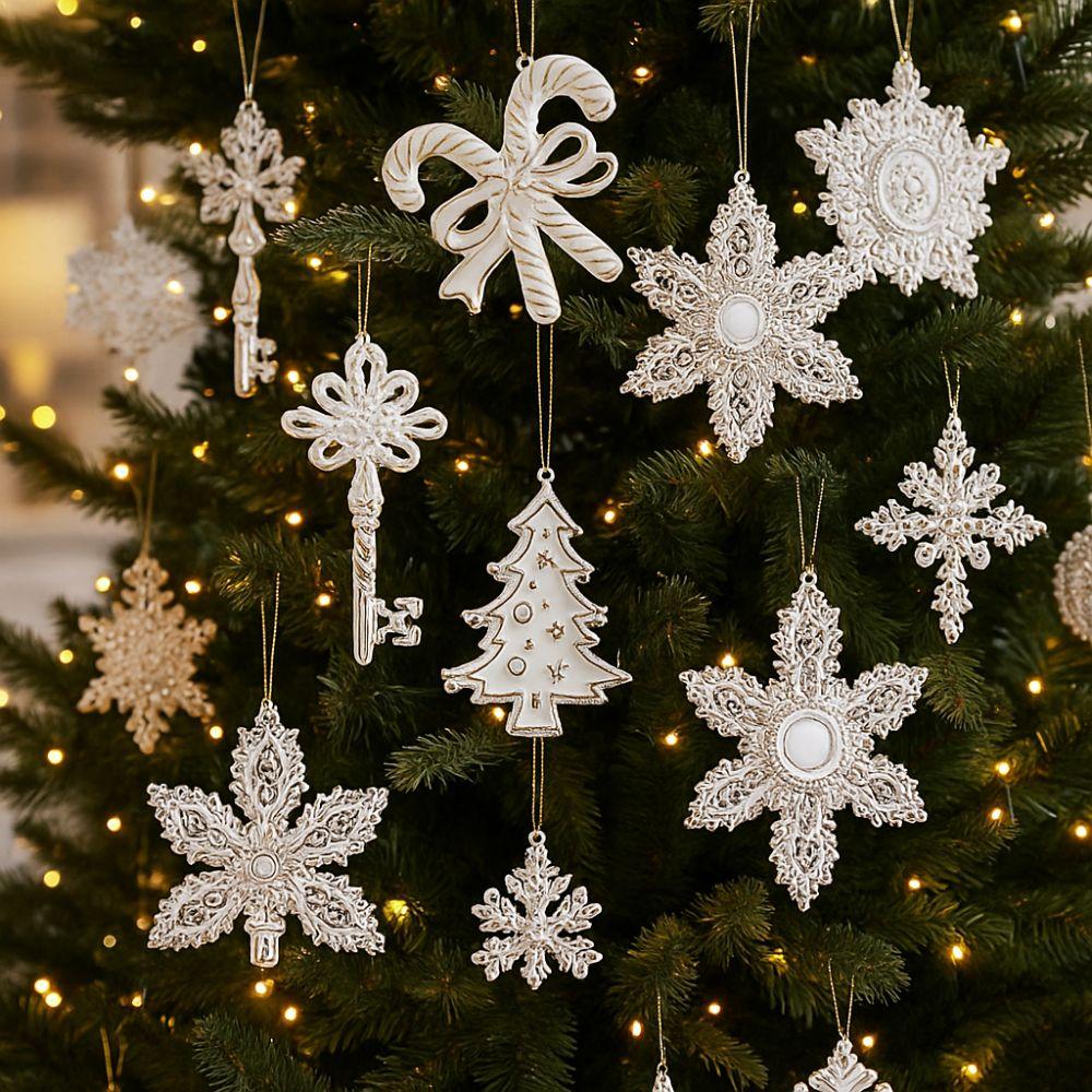 Ouro Branco Árvore de Natal Decoração Veado Enfeite de Árvore de Natal Decoração de Casa