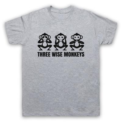 Drei weise Affen Fabel Geschichte Sehen Hören Sprechen Kein Böses Herren- und Damen-T-Shirt
