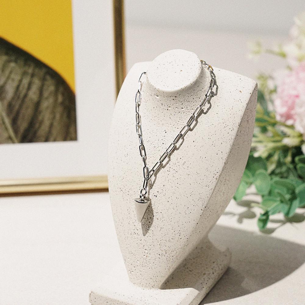 Jbans Classic Mini Cone Pendant Surgical Steel Mini Chain Necklace (C2401-An760_Sv)