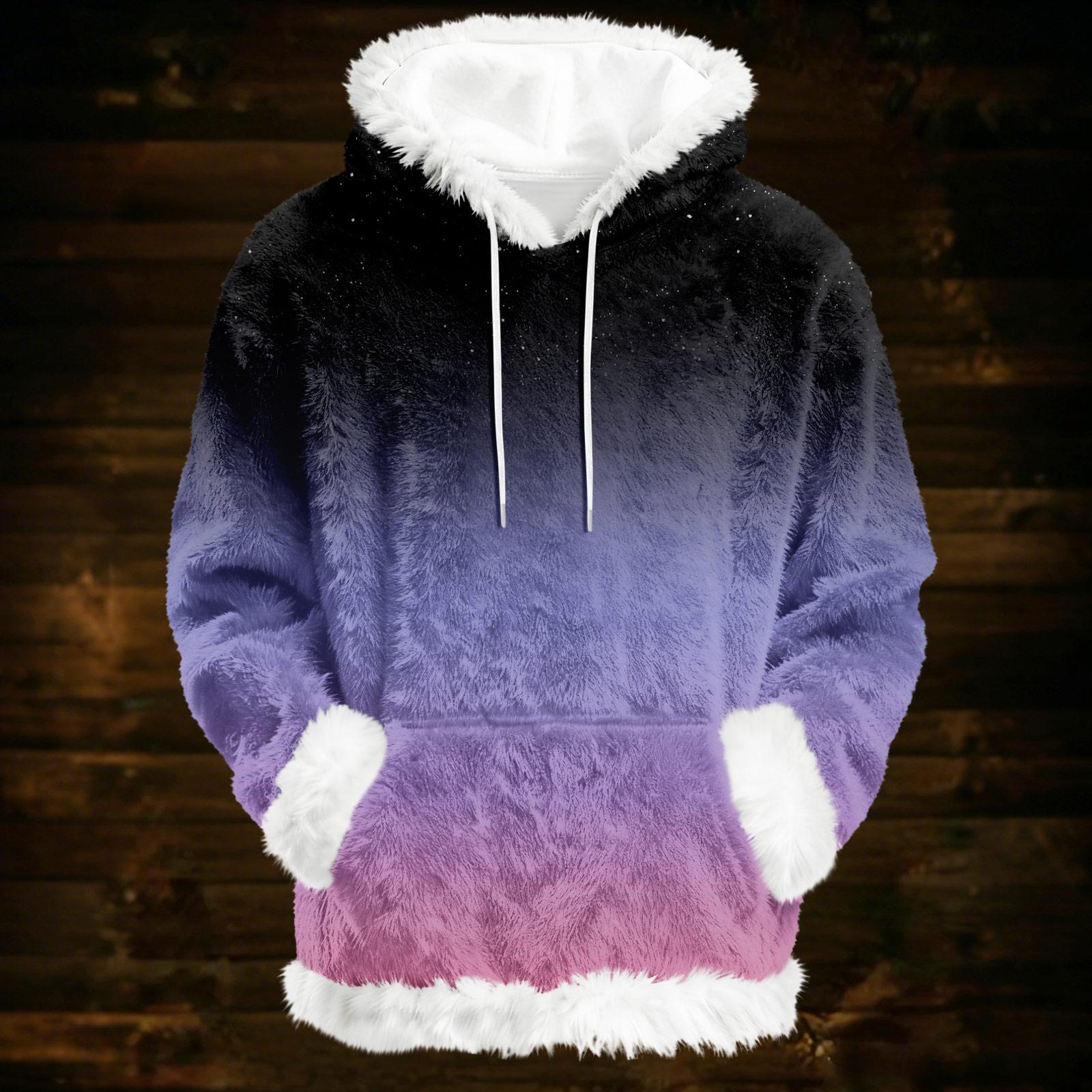 

Толстовки для женщин оверсайз зимние плюшевые милые свитшоты пуловер модная осенне-зимняя одежда M фиолетовый