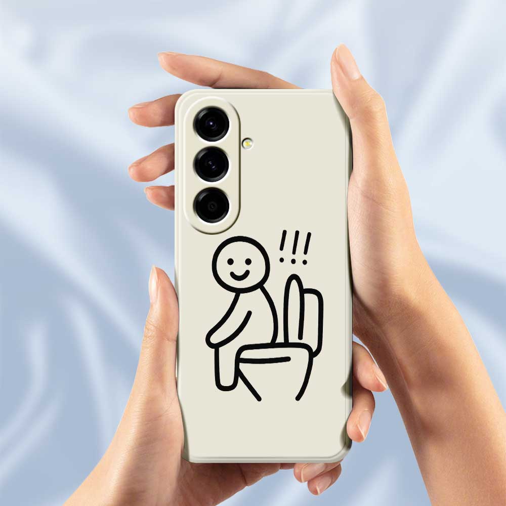 For Samsung Galaxy A56 5G Case Stickman Toilet Pattern Printing Straight Edge TPU Phone Back Cover