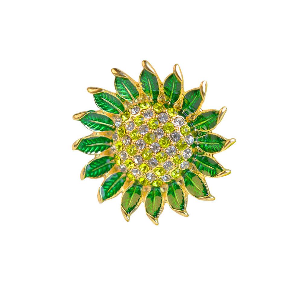 

Brooches for Women Elegant Sunflower Pin with Rhinestones Aesthetic Brooch Jewellery Costume Heronsbill Style Gifts for Women