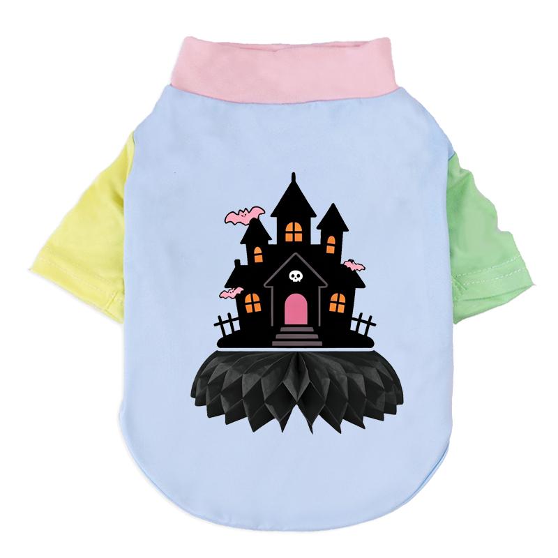 1 Pc Halloween Pet Shirts Cute Ghost Pumpkin Print T‑Shirt Cats & Dogs Costume Festival Apparel For Party Cosplay
