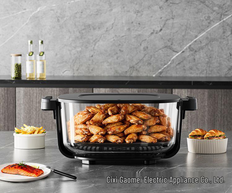 2025 New Cross-Border Glass Double Pot Air Fryer - Large & Small Pots