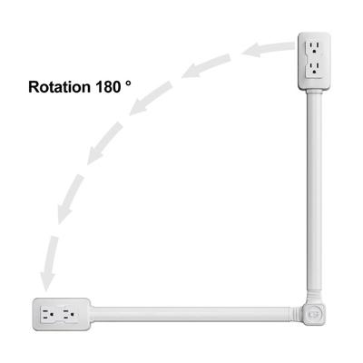 Electrical Outlet Extender with USB-A USB-C 2 AC Outlets 180 Degrees Rotating Sofa Couch Nightstand Desk Wall Socket Extension Bar