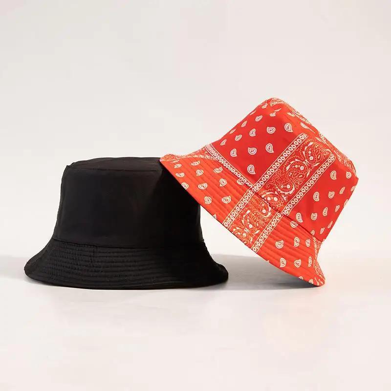 New Street Graffiti  Men's Bucket Hat Double-Sided Hip Hop   Outdoor Women Caps Beach Sun Protect Fishing Unisex Bonnet