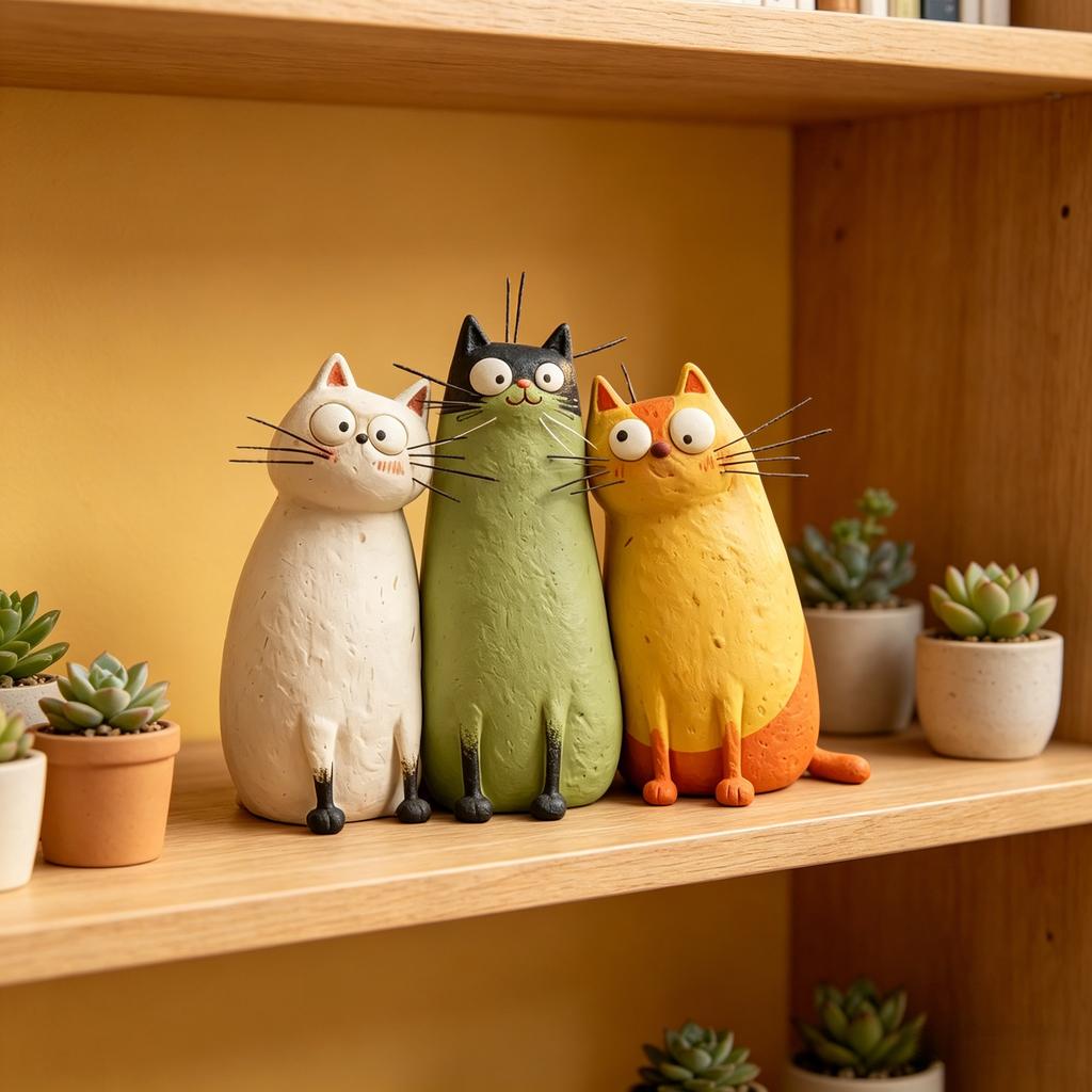Figurina di Gatto in Resina Fatta a Mano Animale Minimalista PER SCULTURA Decorazione per la Casa Regalo Ornamento per Gatto Simulazione Cartone Animato