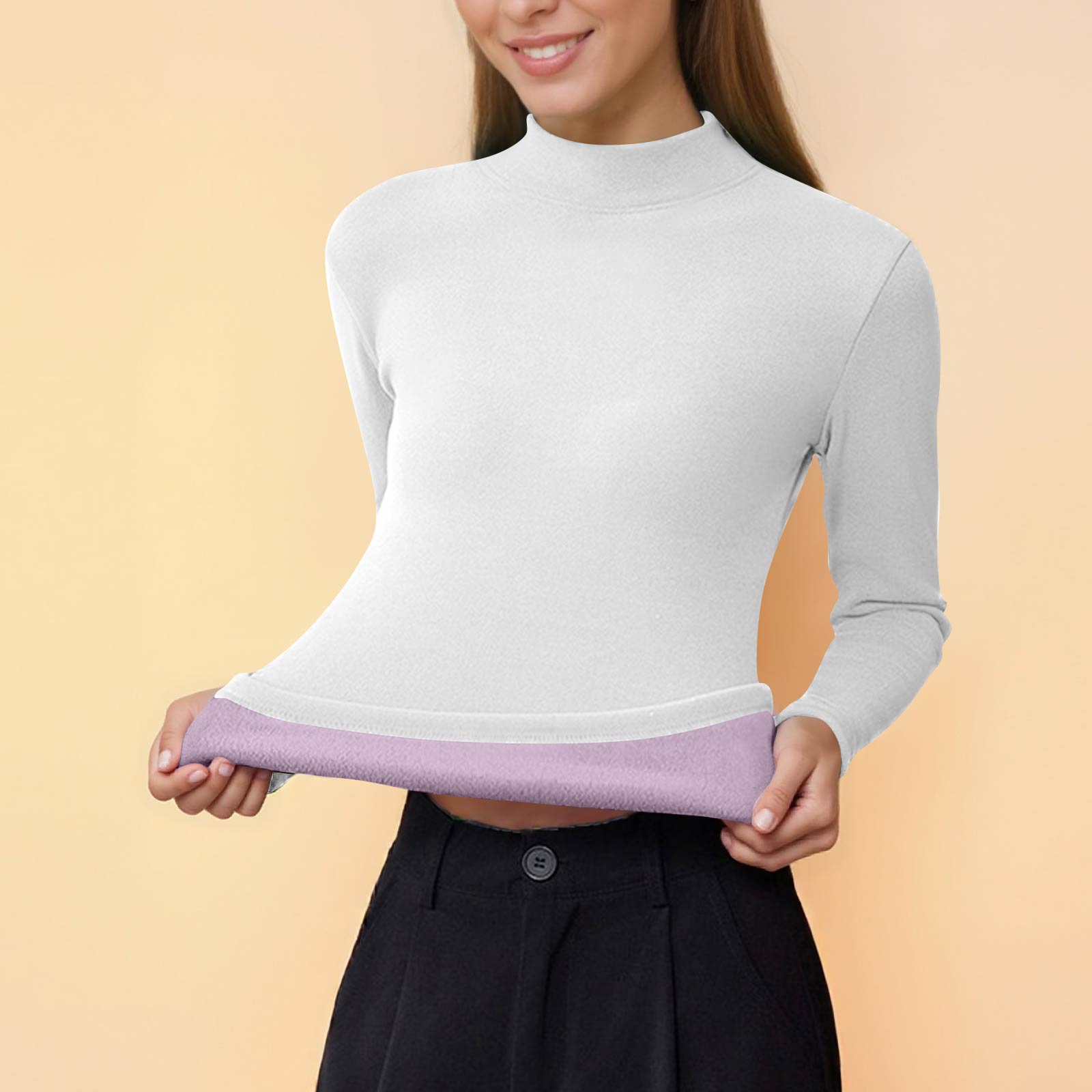 

Женский модный повседневный топ с круглым вырезом, однотонный флисовый, с длинным рукавом XXL белый