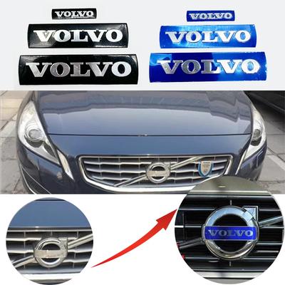 AAKD1 3D Car Grille Badge Sticker Front Grille Blue Black Letter Emblem Decals Decoration For XC60 XC90 S60 S80 V60 C70 S40 C30