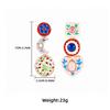 Pinkdudu Vintage Rhinestone Heart Pendant Multi-Layer Floral Asymmetric Earrings Drop Dangles for Women PD2514