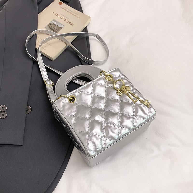 Chic Diamond Quilted Faux Leather Shoulder Bag for Women, Vintage Style Crossbody Hobo Purse, Soft Texture Handbag