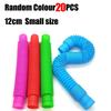 20PCS Colorful Telescopic Tube Stretching Tube Corrugated Fidget Toys Children Adult Stress Relief Toy Educational Folding Toys