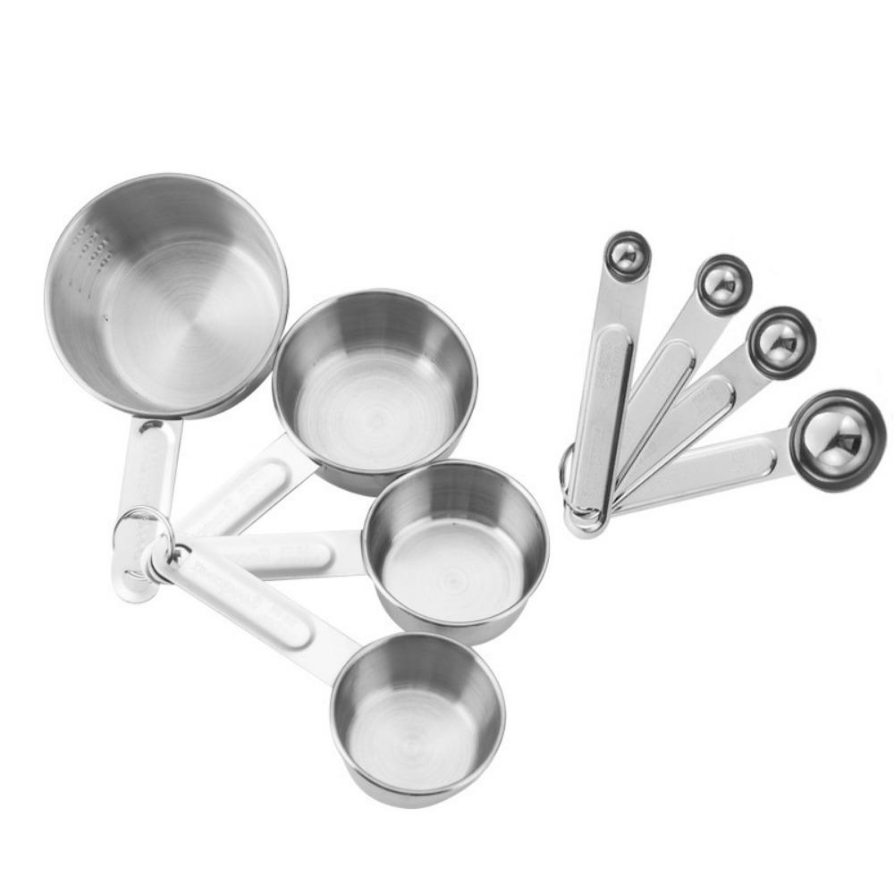 8Pcs Scaled Measuring Cups Measuring Spoons Set Stackable Spoons Baking Tools Baking