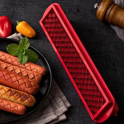 Feliator Hot Dog pentru Grătar Tăietor de Waffle din Oțel Inoxidabil Dispozitiv Rapid de Feliat Cârnați Hot Dog Instrument de Pregătire Hot Dog