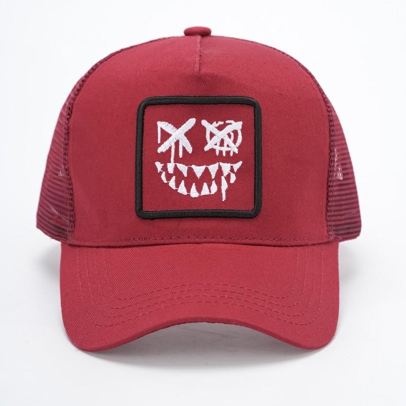 Korean Style Adjustable Sun Hat With Embellished Facial Expression For Casual And Outdoor Use