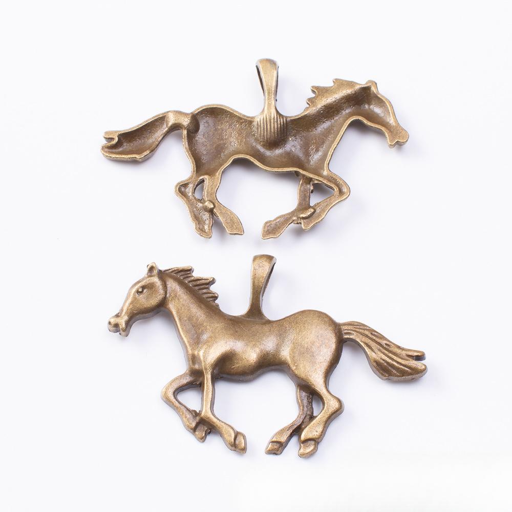 DIY Jewelry Accessories Retro Zinc Alloy Horse Pendant Foreign Trade