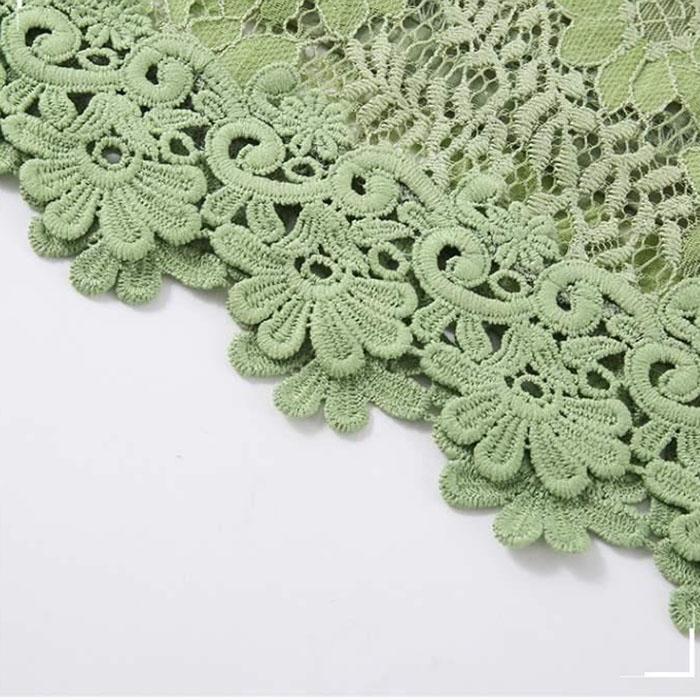 Lace Shirt Top Women's Three-quarter Sleeve Summer Hollow Large Size Mid Length Lace Blouse Solid Color Mesh Top