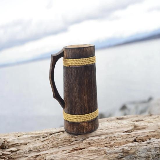 Rustic Handcrafted Wooden Mug Engraving Included