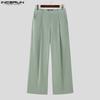 INCERUN 2PCS Men Lapel Neck Corduroy Short Sleeve Shirt Long Straight Pants Sets Outfits