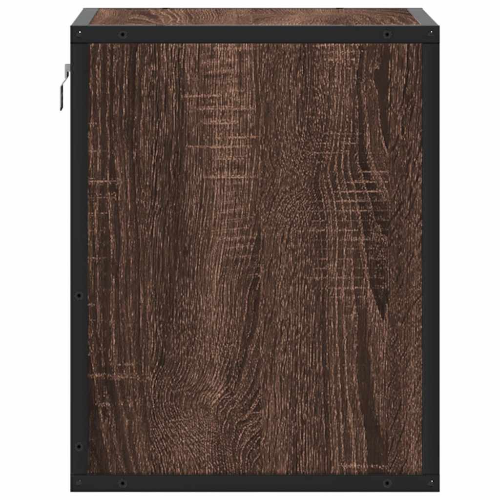 Wall Mounted Nightstand Brown Oak Effect 40 x 31 x 39.5 cm