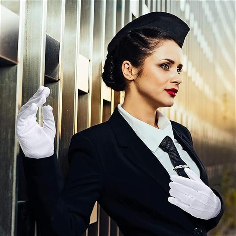 2-6Pairs White Cotton Inspection Work Gloves Women Men Household Gloves Coin Jewelry Lightweight Gloves Serving/Waiters/drivers