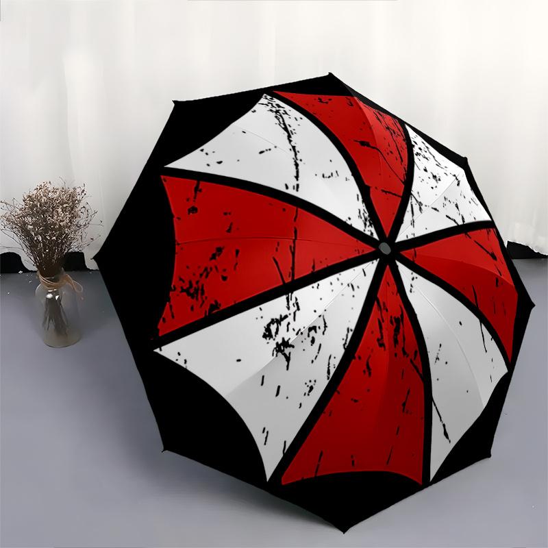 1 Stück Kreativer Resident Evil Automatisches Öffnen und Schließen Faltbarer Regenschirm - Eine Gute Wahl für Geschenke, Modischer und Praktischer Regenschirm Mit Süßem Cartoon
